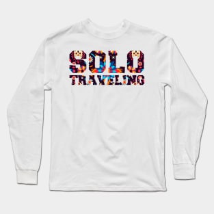 solo traveling , sailing and canoeing , retro hippie van beach surfer longboard aloha Long Sleeve T-Shirt